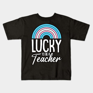 Lucky To Be A Teacher LgbtQ Trans Gender Pride Teaching Kids T-Shirt